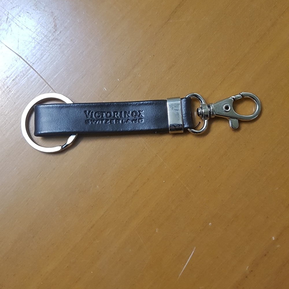 Victorinox leather keychain key fob
